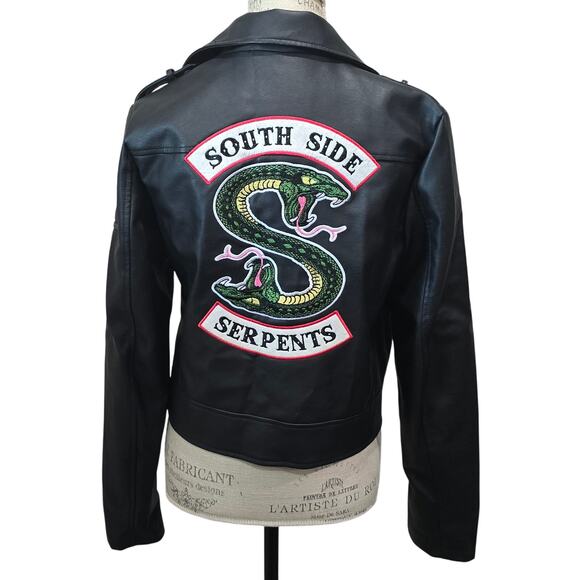 Riverdale Southside Serpents Faux Leather Jacket Unisex Biker - Picture 1 of 12
